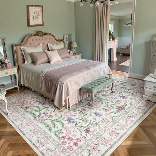 Purple Floral 8x10 Area Rugs