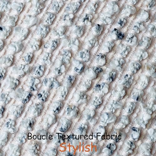 Striped Throw Pillow Covers 20x20 Set of 2 Blue Textured Boucle Chic Morden Boho Accent Farmhouse Square Decorative Couch Pillow Covers for Home Decor Bed Sofa Living Room (2 Count)