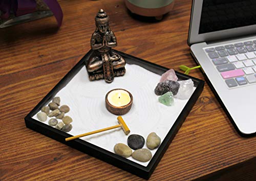 Mini Zen Garden Kit for Desk with Rake