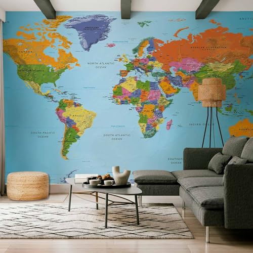 Wall Mural World Map 197x110 in (150.7 Sq Ft)