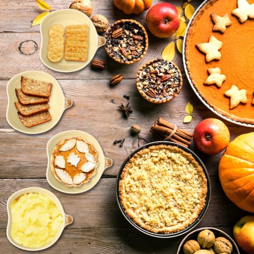 12 Pieces Fall Bowls Ceramic Pumpkin Bowl 6 Ounces Ramekins Small Pumpkin Shaped Bowls Dinnerware Decoration for Fall Thanksgiving Serving Dip (12 Count)