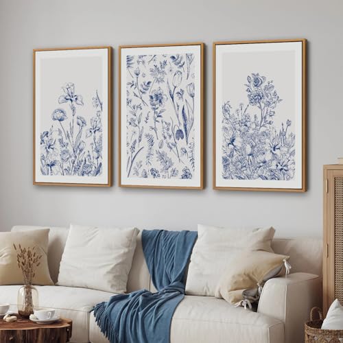 Classic Chinoiserie Framed Canvas Wall Art Set (3 Count)