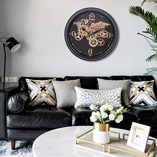 24 Inch Wall Clock with Real Moving Gears