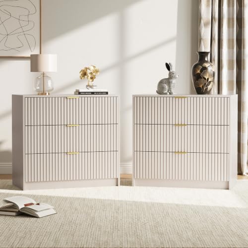3 Drawer Nightstand Set of 2