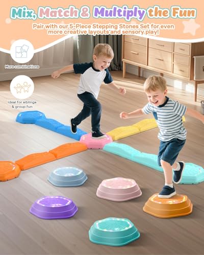 Balance Beam & Stepping Stones for Kids (13 Count)