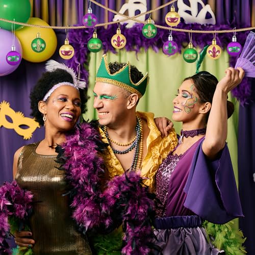 24 PCS Mardi Gras Tree Ornaments (24 Count)