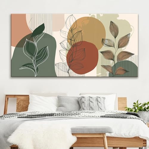 Large Modern Abstract Boho Wall Art For Living Room 29x58 In