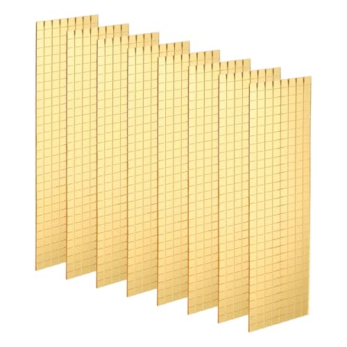 8 Sheet 3840 Pieces Self Adhesive Mirror Mosaic Tiles 5x5mm Small Square Mirror Tiles Sticker Disco Ball Stickers Mini Glass Tiles for DIY Craft Party Home Decoration (3840 Count)