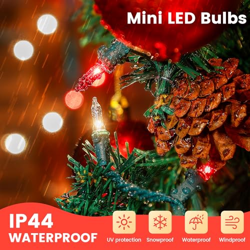 Red Warm White Christmas Lights (13 Foot)