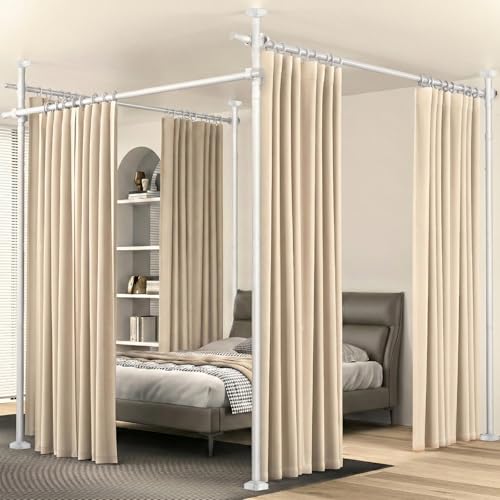 Room Divider Curtain Rod for Wide Space Room Separation