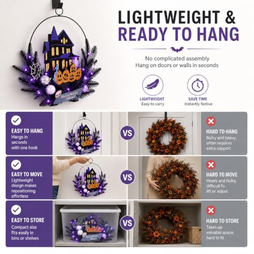Halloween Wreath with Lights