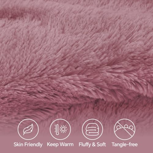 Dusty Pink Fluffy Comforter Set Twin