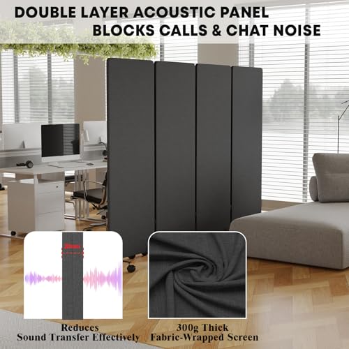 4 Panel Soundproof Room Divider W