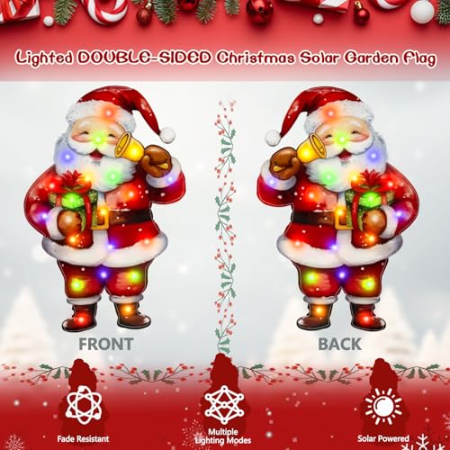 12x18 Lighted Christmas Santa Garden Flag