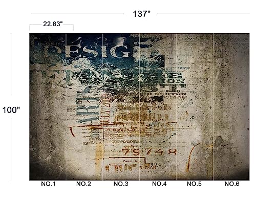 Retro Graffiti wall Mural Wallpaper for Bedroom 137" x 100" (95.12 Sq Ft)