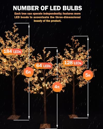 Lighted Baby's Breath Tree Set