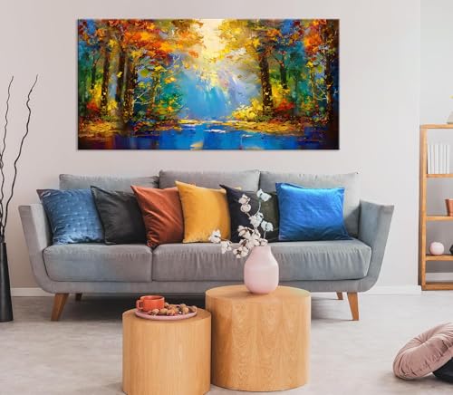 Beautiful Colorful Forest Scenery Landscape Wall Art Decor Artwork for Bedroom Living Room