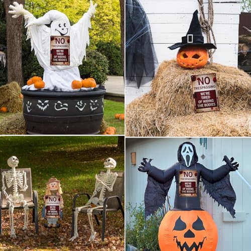 Halloween Decorations Metal Tin Sign for Outdoor Yard