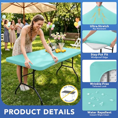 Spandex 6ft Table Cover Fitted (6 Count)