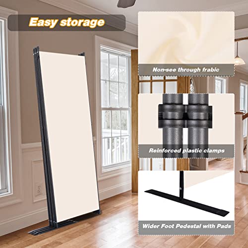 Room Divider 6 Panel Folding Privacy Screens with Wider Feet