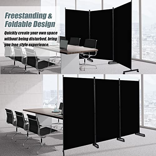 Room Divider 102'' Wide Folding Privacy Screen