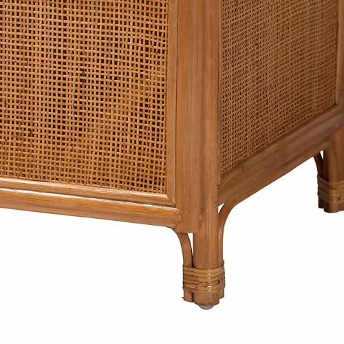 Paloma Arched Rattan Accent Cabinet with Shelves