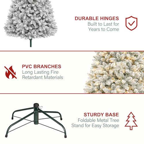 6 ft Prelit Flocked Christmastree