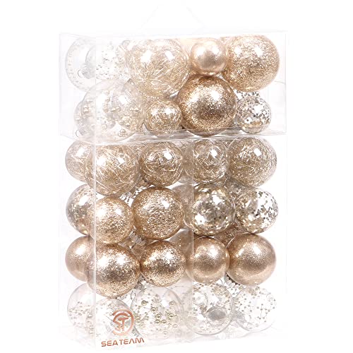 48 Pack Assorted Clear Christmas Ball Ornaments (48 Count)