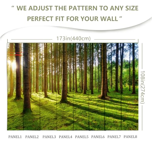 Sunshine Green Forest Woodland Wallpaper Wall Mural