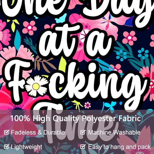 Blacklight Floral Quote Tapestry