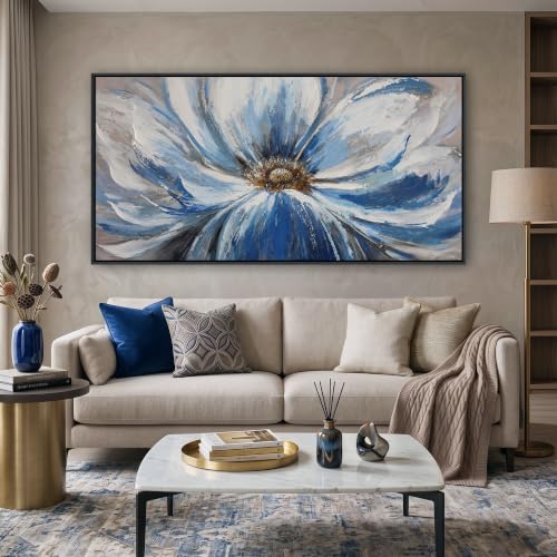 Large Blue Wall Art Framed