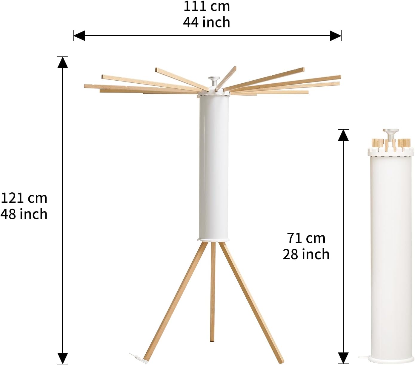 JOOM Tripod Clothes Drying Rack, Garment Rack Portable and Foldable Space Saving Laundry Drying Rack - Drying Rack Clothing 12 Rods Wooden - NestledHome