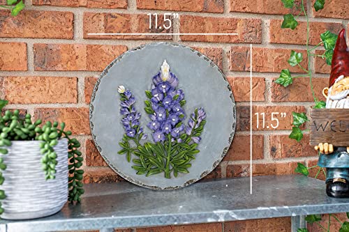 NAT & Jules Floral Colorful Dimensional Indoor Outdoor 12 inch Round Cast Resin Decorative Garden Stepping Stone