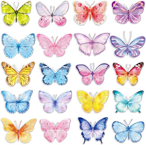20 PCS Butterfly Thick Window Gel Clings for Kids Toddlers (20 Count)
