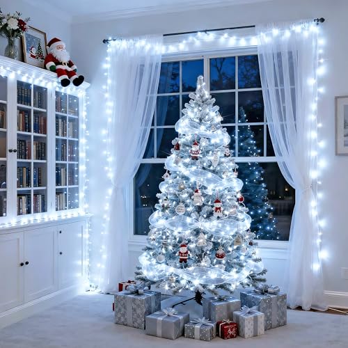 91.5ft Connectable 250 LED White Christmas Lights Indoor Outdoor (91.5 Foot)
