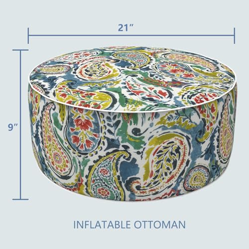 Inflatable Stool Ottoman Footrest with Handle