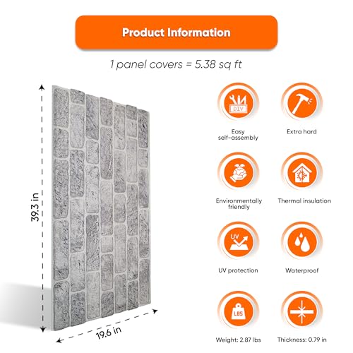 3D Wall Panels Brick Effect