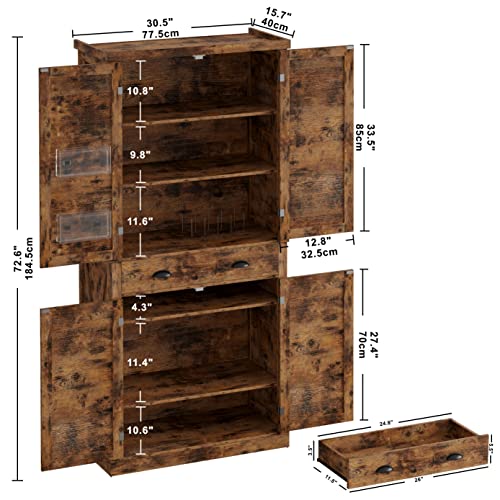 Storage Cabinet with Drawers and Doors for Living Room and Entryway