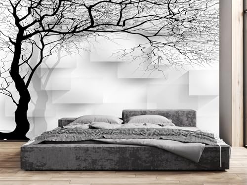 Grey Trees Wallpaper 3D Geometry TV Sofa Background Wall Mural