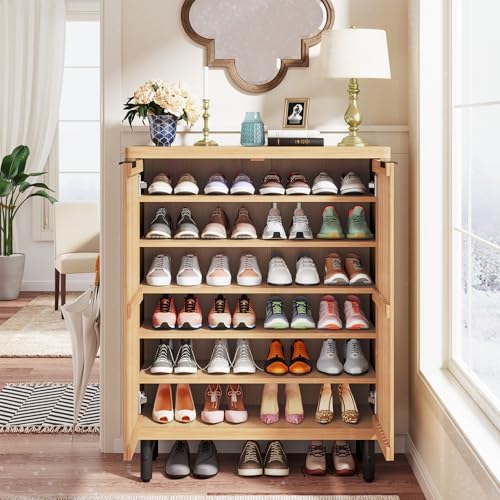 6 Tier Shoe Cabinet with Shutter Doors