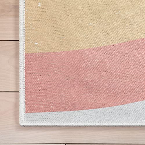 Kids Rugs Rainbow 5' x 7' Multi Color Modern Flat