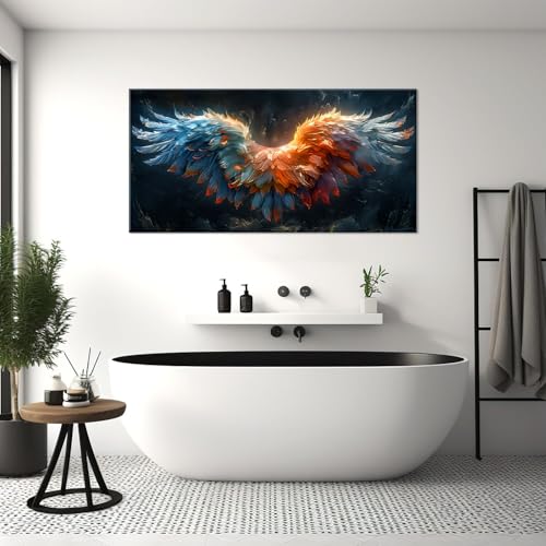 Beautiful Colorful Angel Wings Religion Wall Art Decor Artwork for Girls Room Bedroom Living Room