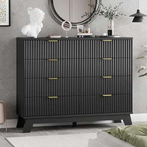 Fluted Dresser for Bedroom with 8 Drawers