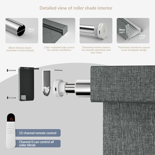 Motorized Roller Blinds with Remote Control