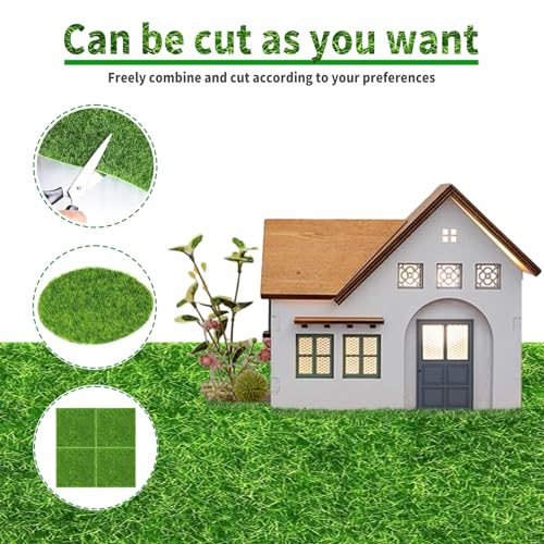 24 Pcs 6 X 6 Inch Fake Grass Decor for Crafts (24 Count)