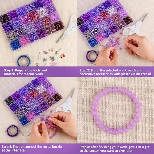 About 1200PCS 6mm Glass Beads Bracelet Making Kit (1200 Count)