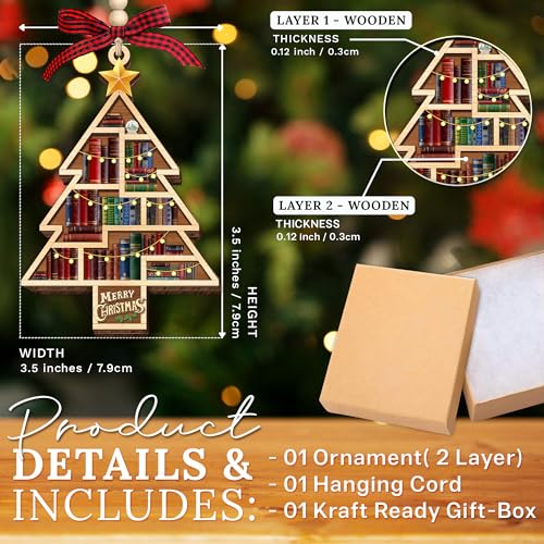 Book Lover Christmas Ornaments 2026