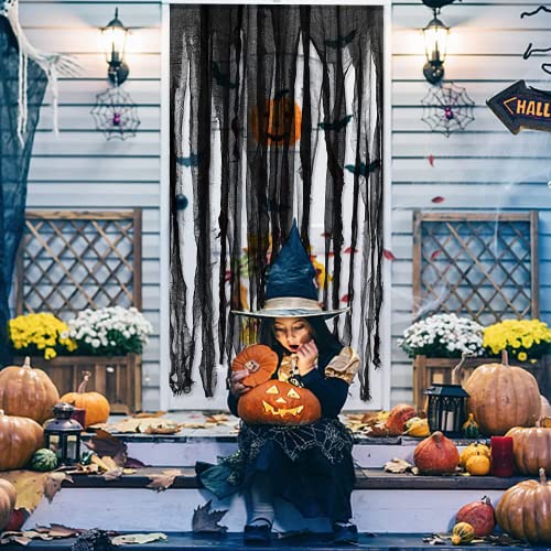 4 Pcs Halloween Black Doorway Curtain