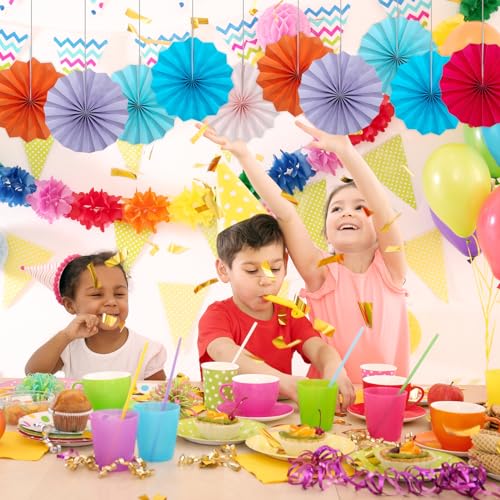 Purple Party Decorations DIY Purple Paper Fans Hanging Decoration 8in DIY