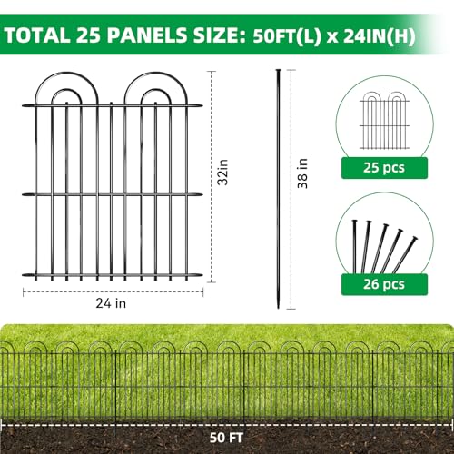 25 Panels No Dig Decorative Garden Fence